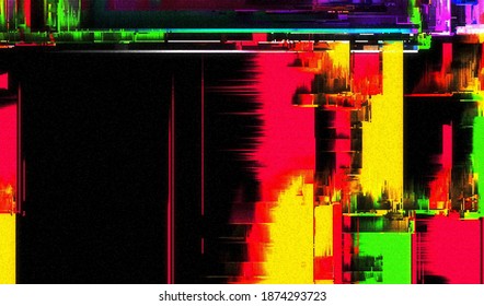 Imagen de una señal de video dañada de un reproductor de VHS roto. Resumen de la textura del brillo del píxel de fondo. Ruido de distorsión digital. Ilustración vectorial.

