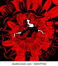 image of dancer in red-black