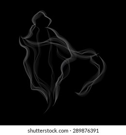Image of death with cigarette smoke. Stop smoking, it kills.