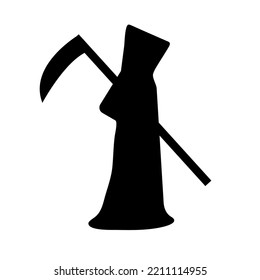 Image of death with a scythe on a white background. halloween holiday attribute