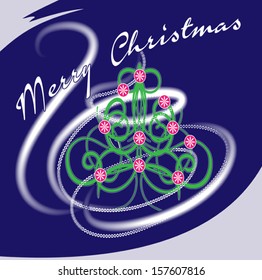 Image of decorative Christmas tree for a Christmas card