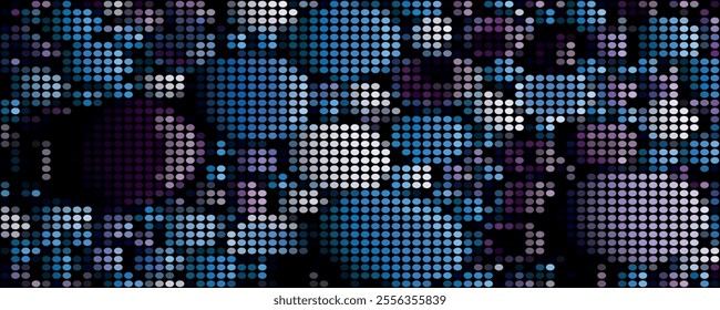 Image of defocused stadium lights. Abstract vintage background with neon effects and colorful lights.