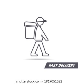 An image of a delivery man, vector illustration