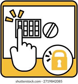 Imagem da pessoa que pede para bloquear a caixa de distribuição com o bloqueio de combinação