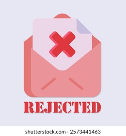 Image depicting a rejected document within an envelope with a red cross