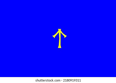 image depicting a rune in the center on a blue background and a yellow subject, in this case the rune is Teiwaz