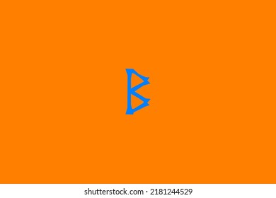 image depicting a rune in the center on an orange background and a celestial subject, in this case the rune is Berkana