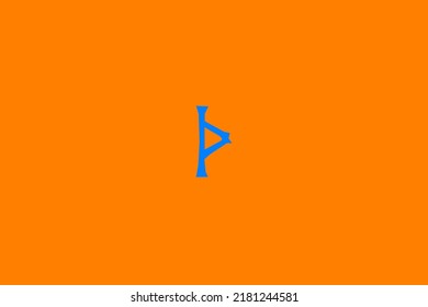 image depicting a rune in the center on an orange background and a celestial subject, in this case the rune is Thurisaz
