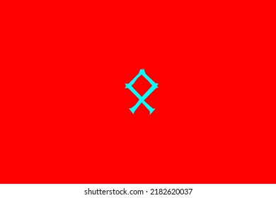 image depicting a rune in the center on a red background and a light celestial subject, in this case the rune is Othila