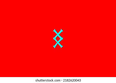 image depicting a rune in the center on a red background and a light celestial subject, in this case the rune is Inguz