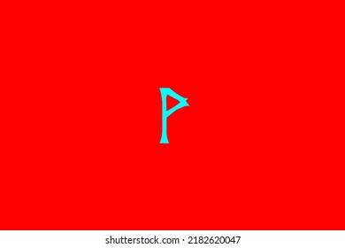 image depicting a rune in the center on a red background and a light celestial subject, in this case the rune is Wunjo