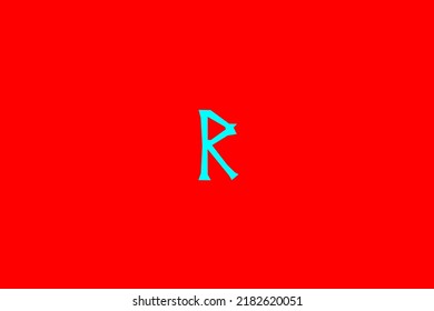 image depicting a rune in the center on a red background and a light celestial subject, in this case the rune is Raido