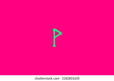 image depicting a rune in the center on a pink background and sea water subject, in this case the rune is Wunjo