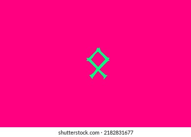 image depicting a rune in the center on a pink background and sea water subject, in this case the rune is Othila