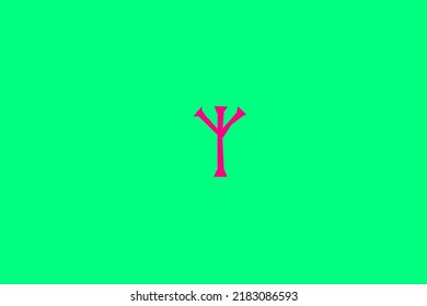 image depicting a rune in the center on a sea water background and sea pink subject, in this case the rune is Algiz