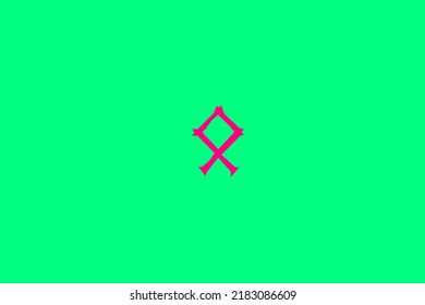 image depicting a rune in the center on a sea water background and sea pink subject, in this case the rune is Othila