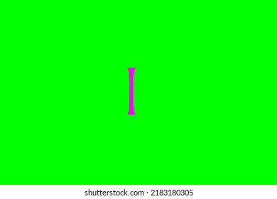 image depicting a rune in the center on a green background and a fuchsia subject, in this case the rune is Isa