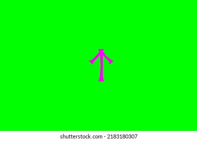 image depicting a rune in the center on a green background and a fuchsia subject, in this case the rune is Teiwaz