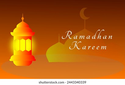 An image depicting a warm and peaceful atmosphere during the holy month of Ramadan. Suitable for use in greeting cards or promotional materials celebrating the religious values, peace, and brotherhood