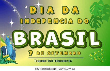 A imagem retrata o Dia da Independência do Brasil, conhecido em português como "Dia da Independência do Brasil" ou "Sete de setembro". 