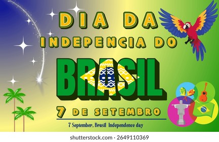 A imagem retrata o Dia da Independência do Brasil, conhecido em português como "Dia da Independência do Brasil" ou "Sete de setembro". 