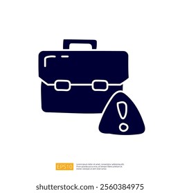 The image depicts a briefcase with an exclamation mark, suggesting a warning or alert related to business or work-related matters.