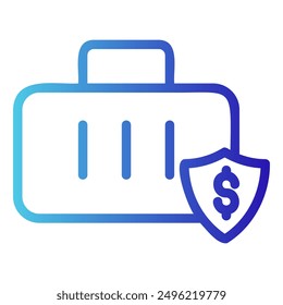 The image depicts a briefcase with a shield containing a dollar sign, symbolizing the protection and security of financial assets and investments.