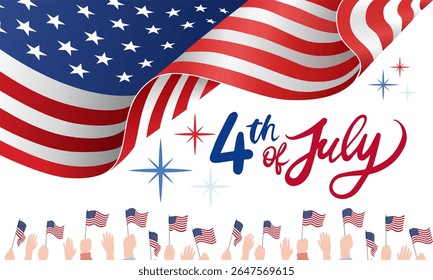 The image depicts the celebration of the Fourth of July, also known as Independence Day in the United States. 