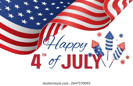 The image depicts the celebration of the Fourth of July, also known as Independence Day in the United States. 