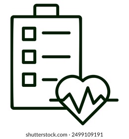 The image depicts a checklist with a heart beat line in the heart shape. This represents a health or medical checklist.