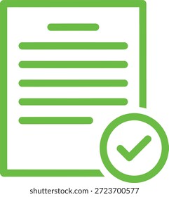 The image depicts a document with a checkmark symbol, indicating approval or completion. The document has multiple lines of text, suggesting it is a formal or official document. The checkmark is in a circular stamp, emphasizing that the document has been reviewed and accepted.