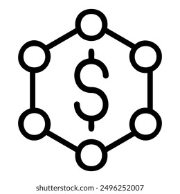 The image depicts a dollar sign at the center of a hexagonal network. This represents the interconnectedness of financial systems and the flow of money within them.
