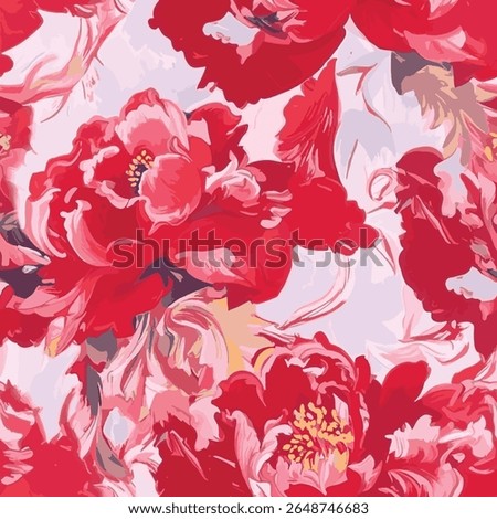 The image depicts the echoing beauty of the large, vibrant flowers and the contrast with the simplicity of the background. It makes both a romantic and powerful impression