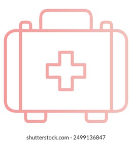 The image depicts a first aid kit represented by a briefcase with a heart and a heartbeat line inside. This symbolizes the importance of first aid in emergency situations.	