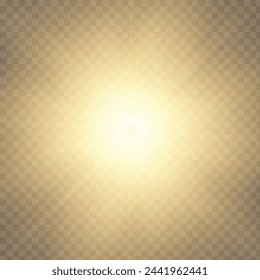 The image depicts a golden light , including sun rays and a dawn effect. The image also includes a gold flare 