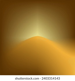The image depicts a gradient of golden brown hues, creating a sense of depth and warmth. A subtle hill shape emerges from the center, adding dimension to the scene. 