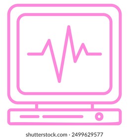 The image depicts a heart rate monitor, a medical device used to track and display a person's heart rhythm. It typically shows a line graph representing the electrical activity of the heart.