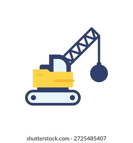The image depicts a large construction crane lifting a heavy load on a building site. The crane is a crucial piece of equipment in the construction industry, used for lifting and moving heavy materials and objects. The image showcases the crane's machinery and technology, highlighting its importance in the building process.