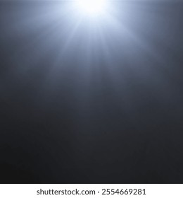 The image depicts a light , including sun rays and a dawn effect. The image also includes a flare