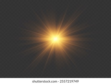 The image depicts a light , including sun rays and a dawn effect. The image also includes a flare