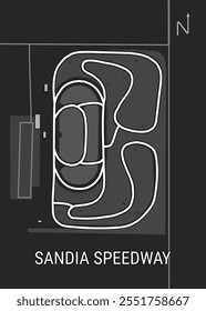 La Imagen muestra un mapa de una pista de carreras, SANDIA SPEEDWAY.