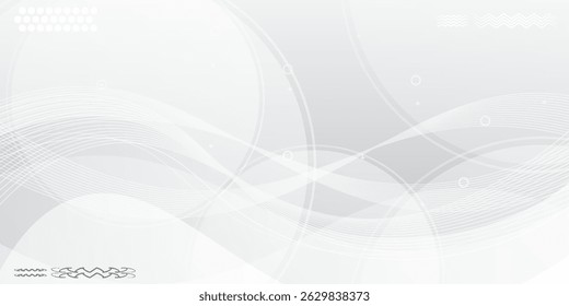 A imagem representa um design abstrato minimalista com linhas brancas fluindo contra um fundo branco. As linhas criam uma sensação de movimento e profundidade. ilustração vetorial 