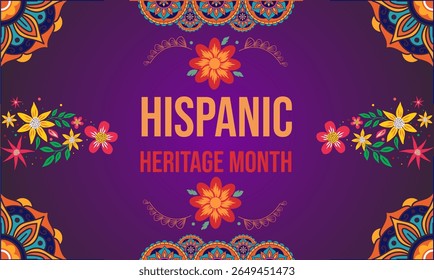 The image depicts National Hispanic Heritage Month, a period dedicated to celebrating the cultures and contributions of Hispanic and Latino Americans. 