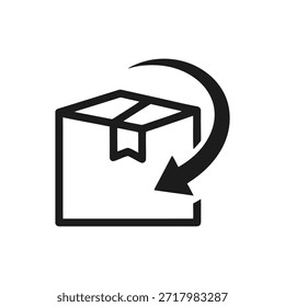 La Imagen representa una caja abierta con una flecha apuntando hacia abajo. La caja se muestra en un estilo simplificado y minimalista con líneas limpias. La flecha sugiere una acción de abrir o vaciar la caja.