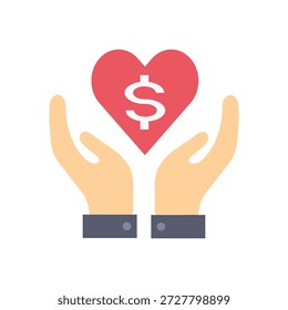 La Imagen representa un par de manos sosteniendo suavemente un corazón rojo que tiene un Iniciar sesión de dólar blanco en el centro. Esto simboliza la intersección de las emociones y las finanzas, posiblemente indicando temas de caridad, inversión o cuidado financiero. Las manos se muestran de una manera que sugiere Asistencia y cuidado, enfatizando la importancia de la responsabilidad financiera y el apego emocional.