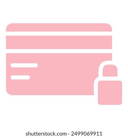 The image depicts a pink credit card with a padlock symbol next to it, representing secure and safe payment transactions.