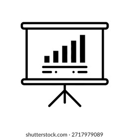 La Imagen representa un tablero de presentación que muestra un gráfico de barras. El gráfico muestra una tendencia al alza, lo que indica un crecimiento o una mejora a lo largo del tiempo. El tablero está montado en un caballete, lo que sugiere que se está utilizando en un entorno profesional o educativo para presentar datos o estadísticas.