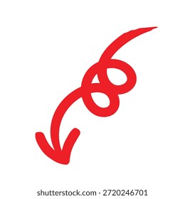 La Imagen representa una flecha roja con un camino curvo
