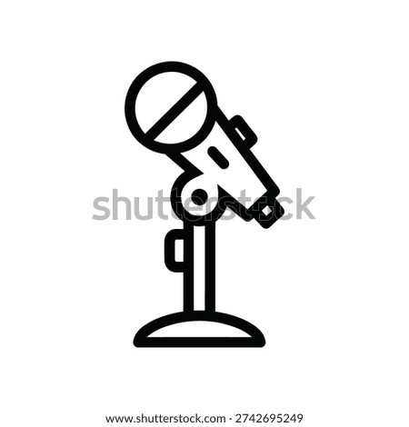 The image depicts a simple, stylized telescope with a large eyepiece and a round base, mounted on a tripod. The design is minimalistic and appears to be suitable for observing celestial objects or distant landscapes. The telescope is likely used for amateur astronomy or outdoor viewing activities.