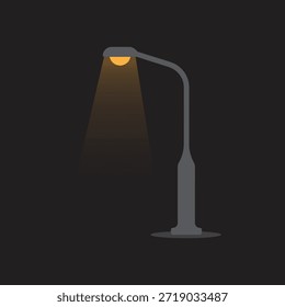 The image depicts a simple yet elegant desk lamp with a conical shade. The lamp is turned on, casting a warm glow downward. The lamp has a sleek, curved neck and a sturdy base, providing a classic look suitable for various settings such as a study or office. The background is dark, emphasizing the lamp's light and making it the focal point of the image.